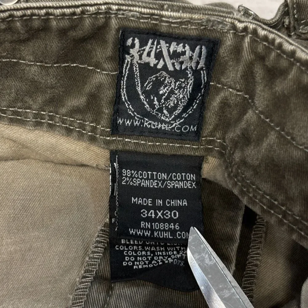 Kuhl Men Rydr Pants Size 34x30 Vintage Patina Dye Outdoor Hiking C127 -26